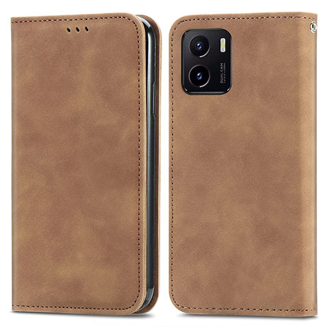 Coque Portefeuille Livre Cuir Etui Clapet S04D pour Vivo iQOO U5x Marron