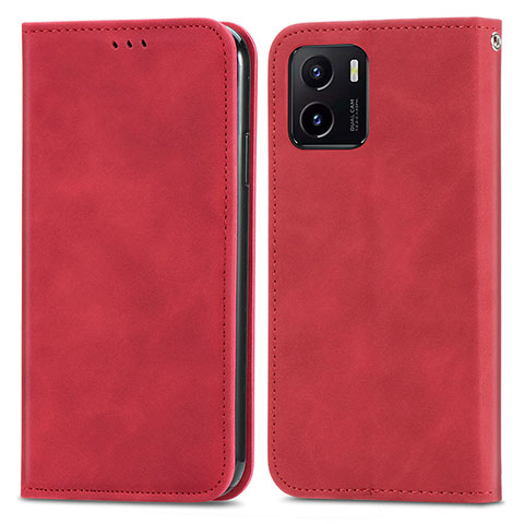 Coque Portefeuille Livre Cuir Etui Clapet S04D pour Vivo iQOO U5x Rouge