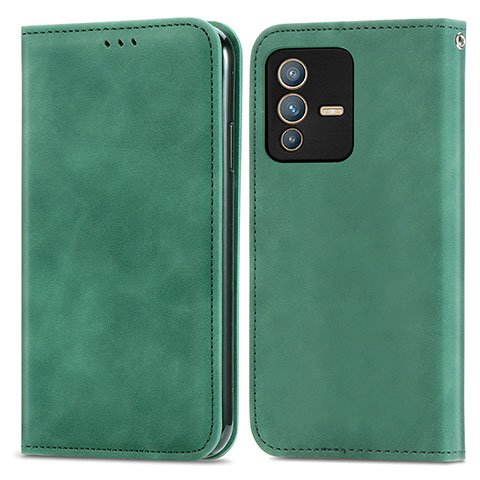 Coque Portefeuille Livre Cuir Etui Clapet S04D pour Vivo V23 5G Vert