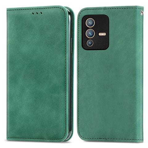 Coque Portefeuille Livre Cuir Etui Clapet S04D pour Vivo V23 Pro 5G Vert