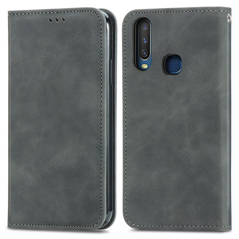 Coque Portefeuille Livre Cuir Etui Clapet S04D pour Vivo Y11 Gris