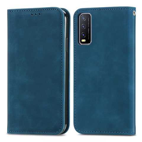 Coque Portefeuille Livre Cuir Etui Clapet S04D pour Vivo Y11s Bleu