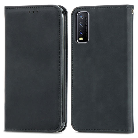 Coque Portefeuille Livre Cuir Etui Clapet S04D pour Vivo Y11s Noir