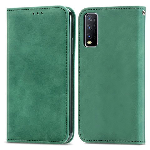 Coque Portefeuille Livre Cuir Etui Clapet S04D pour Vivo Y11s Vert