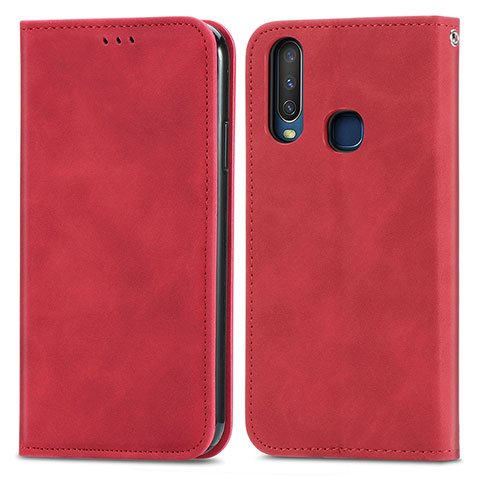 Coque Portefeuille Livre Cuir Etui Clapet S04D pour Vivo Y12 Rouge