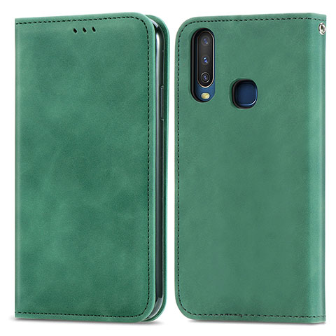 Coque Portefeuille Livre Cuir Etui Clapet S04D pour Vivo Y3 Vert