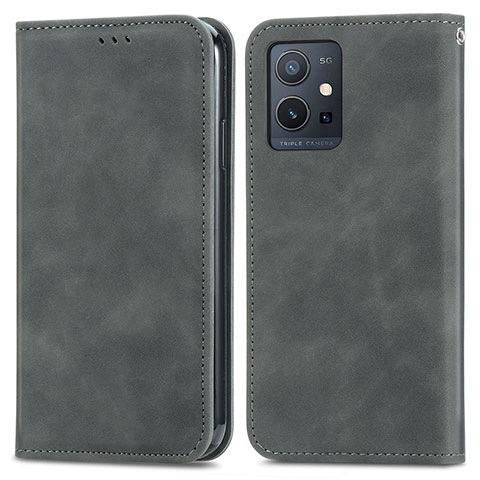 Coque Portefeuille Livre Cuir Etui Clapet S04D pour Vivo Y33e 5G Gris