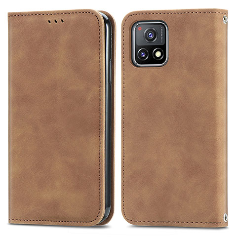 Coque Portefeuille Livre Cuir Etui Clapet S04D pour Vivo Y52s 5G Marron