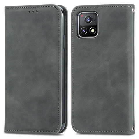 Coque Portefeuille Livre Cuir Etui Clapet S04D pour Vivo Y54s 5G Gris