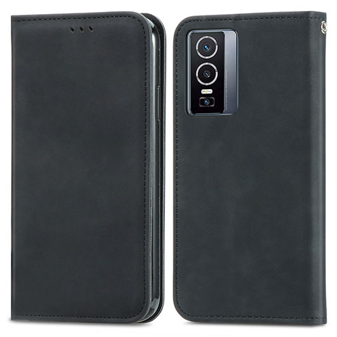 Coque Portefeuille Livre Cuir Etui Clapet S04D pour Vivo Y76 5G Noir