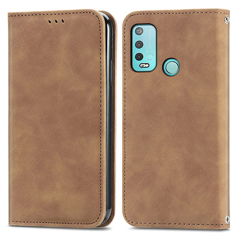 Coque Portefeuille Livre Cuir Etui Clapet S04D pour Wiko Power U30 Marron