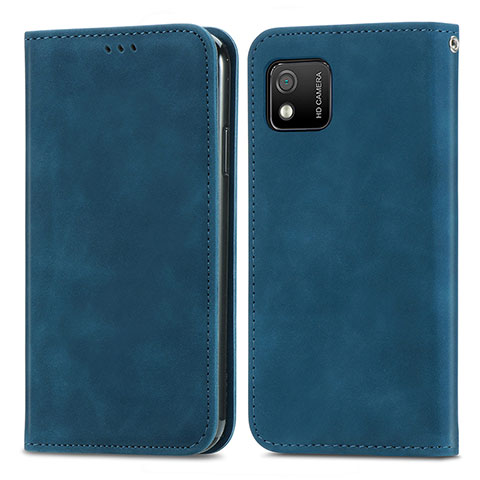 Coque Portefeuille Livre Cuir Etui Clapet S04D pour Wiko Y52 Bleu