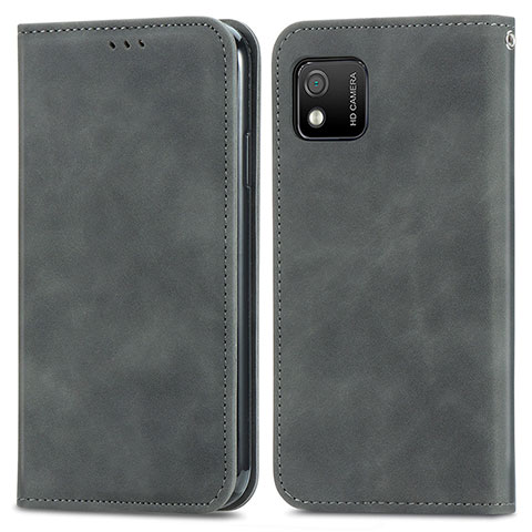 Coque Portefeuille Livre Cuir Etui Clapet S04D pour Wiko Y52 Gris