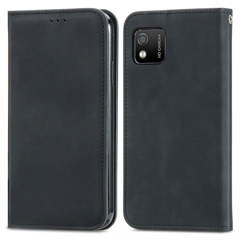 Coque Portefeuille Livre Cuir Etui Clapet S04D pour Wiko Y52 Noir