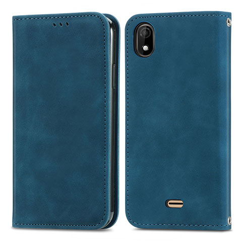 Coque Portefeuille Livre Cuir Etui Clapet S04D pour Wiko Y61 Bleu