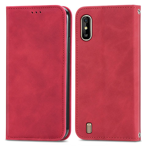 Coque Portefeuille Livre Cuir Etui Clapet S04D pour Wiko Y81 Rouge