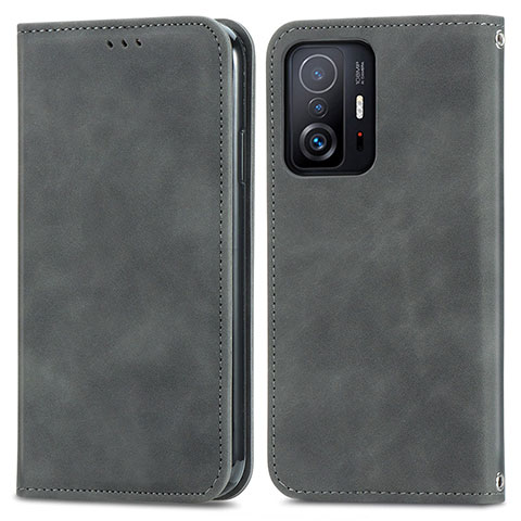 Coque Portefeuille Livre Cuir Etui Clapet S04D pour Xiaomi Mi 11T 5G Gris