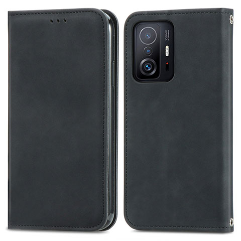 Coque Portefeuille Livre Cuir Etui Clapet S04D pour Xiaomi Mi 11T 5G Noir