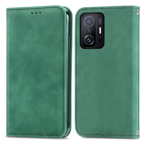 Coque Portefeuille Livre Cuir Etui Clapet S04D pour Xiaomi Mi 11T 5G Vert