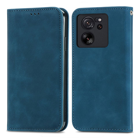 Coque Portefeuille Livre Cuir Etui Clapet S04D pour Xiaomi Mi 13T 5G Bleu