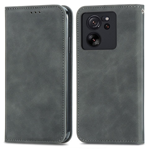 Coque Portefeuille Livre Cuir Etui Clapet S04D pour Xiaomi Mi 13T Pro 5G Gris