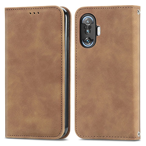 Coque Portefeuille Livre Cuir Etui Clapet S04D pour Xiaomi Poco F3 GT 5G Marron