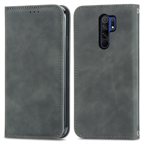 Coque Portefeuille Livre Cuir Etui Clapet S04D pour Xiaomi Poco M2 Gris