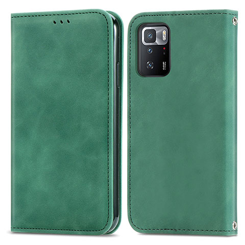 Coque Portefeuille Livre Cuir Etui Clapet S04D pour Xiaomi Poco X3 GT 5G Vert