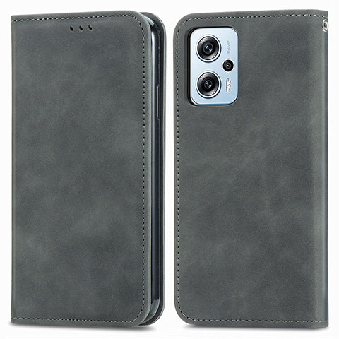 Coque Portefeuille Livre Cuir Etui Clapet S04D pour Xiaomi Poco X4 GT 5G Gris