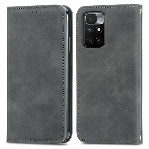 Coque Portefeuille Livre Cuir Etui Clapet S04D pour Xiaomi Redmi 10 (2022) Gris