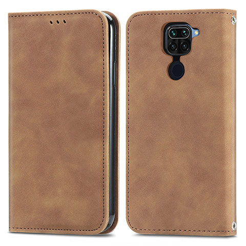 Coque Portefeuille Livre Cuir Etui Clapet S04D pour Xiaomi Redmi 10X 4G Marron