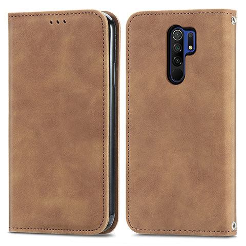 Coque Portefeuille Livre Cuir Etui Clapet S04D pour Xiaomi Redmi 9 Marron