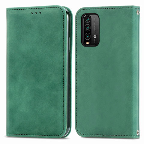 Coque Portefeuille Livre Cuir Etui Clapet S04D pour Xiaomi Redmi 9 Power Vert