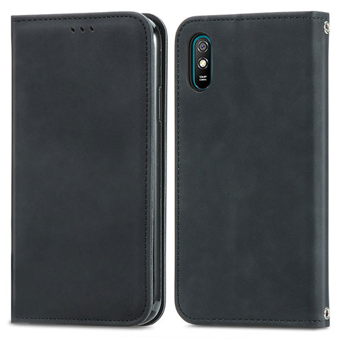 Coque Portefeuille Livre Cuir Etui Clapet S04D pour Xiaomi Redmi 9A Noir