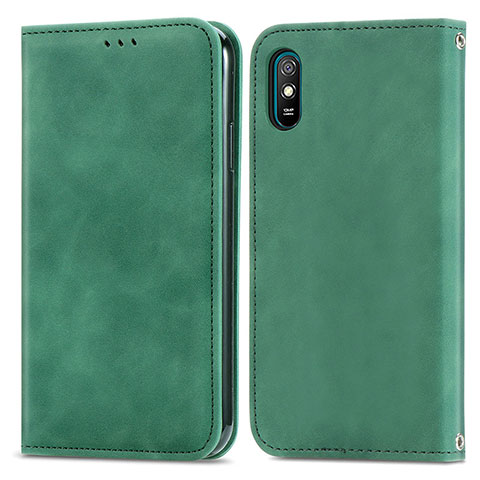 Coque Portefeuille Livre Cuir Etui Clapet S04D pour Xiaomi Redmi 9AT Vert