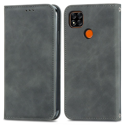 Coque Portefeuille Livre Cuir Etui Clapet S04D pour Xiaomi Redmi 9C NFC Gris