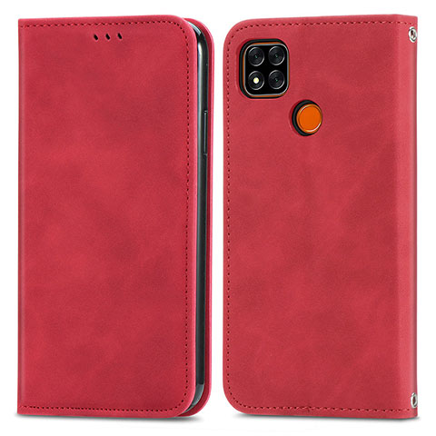 Coque Portefeuille Livre Cuir Etui Clapet S04D pour Xiaomi Redmi 9C Rouge