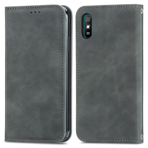 Coque Portefeuille Livre Cuir Etui Clapet S04D pour Xiaomi Redmi 9i Gris