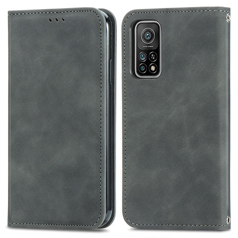 Coque Portefeuille Livre Cuir Etui Clapet S04D pour Xiaomi Redmi K30S 5G Gris