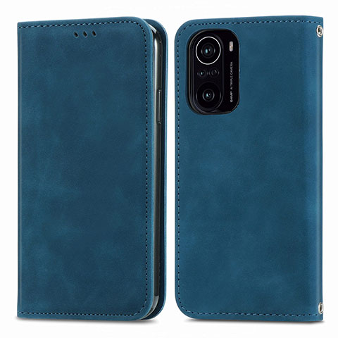 Coque Portefeuille Livre Cuir Etui Clapet S04D pour Xiaomi Redmi K40 Pro+ Plus 5G Bleu