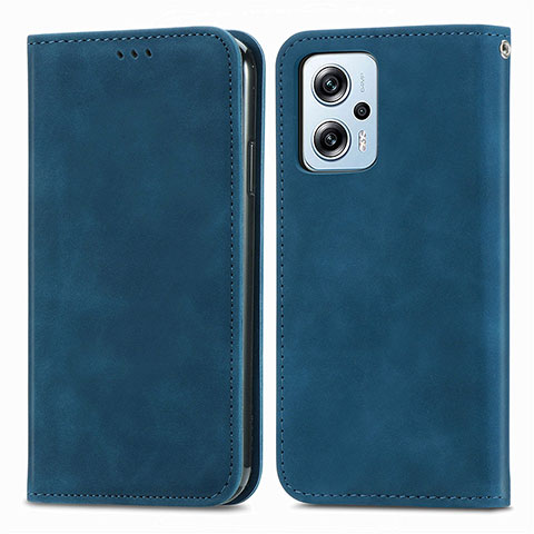 Coque Portefeuille Livre Cuir Etui Clapet S04D pour Xiaomi Redmi K50i 5G Bleu