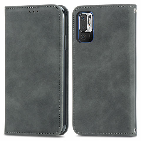 Coque Portefeuille Livre Cuir Etui Clapet S04D pour Xiaomi Redmi Note 10 5G Gris