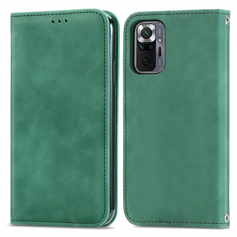 Coque Portefeuille Livre Cuir Etui Clapet S04D pour Xiaomi Redmi Note 10 Pro 4G Vert