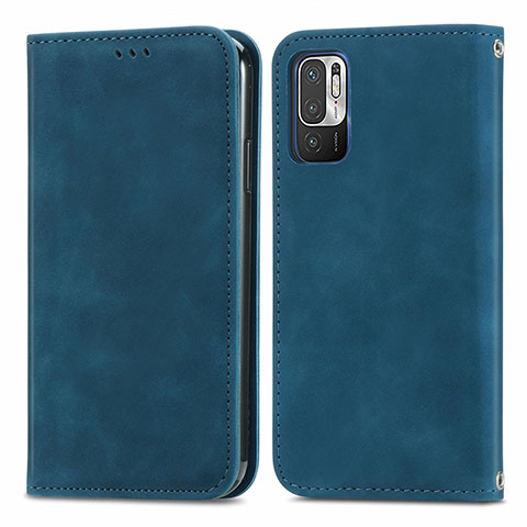 Coque Portefeuille Livre Cuir Etui Clapet S04D pour Xiaomi Redmi Note 10T 5G Bleu