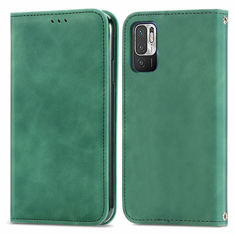 Coque Portefeuille Livre Cuir Etui Clapet S04D pour Xiaomi Redmi Note 10T 5G Vert