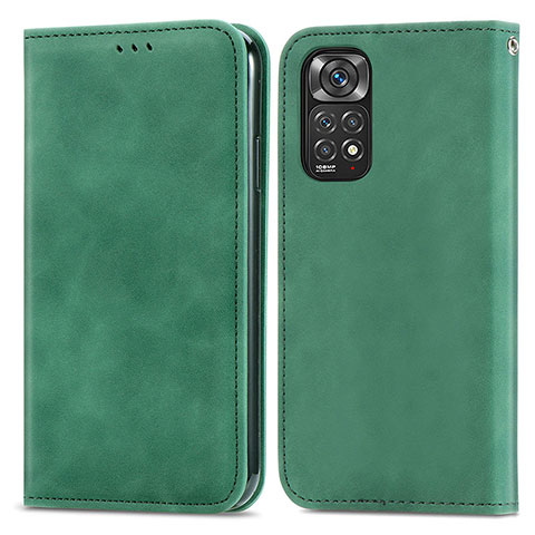 Coque Portefeuille Livre Cuir Etui Clapet S04D pour Xiaomi Redmi Note 11 Pro 5G Vert