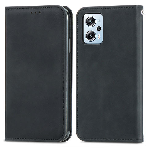 Coque Portefeuille Livre Cuir Etui Clapet S04D pour Xiaomi Redmi Note 11 Pro+ Plus 5G Noir