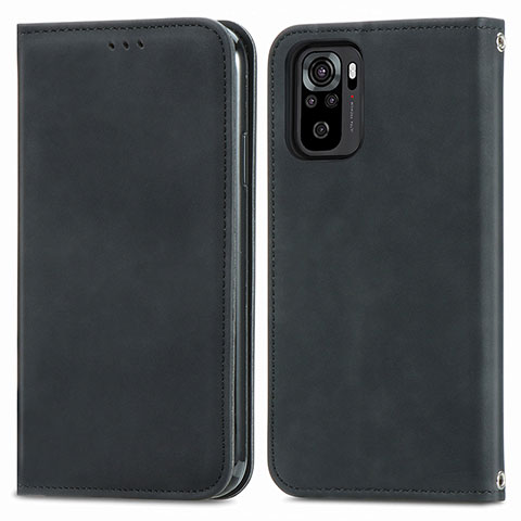 Coque Portefeuille Livre Cuir Etui Clapet S04D pour Xiaomi Redmi Note 11 SE India 4G Noir