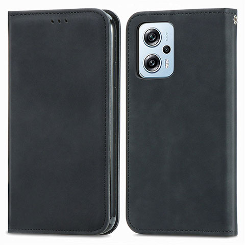 Coque Portefeuille Livre Cuir Etui Clapet S04D pour Xiaomi Redmi Note 11T Pro+ Plus 5G Noir