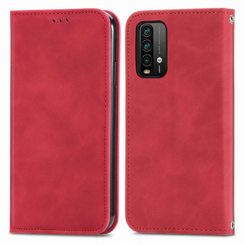 Coque Portefeuille Livre Cuir Etui Clapet S04D pour Xiaomi Redmi Note 9 4G Rouge